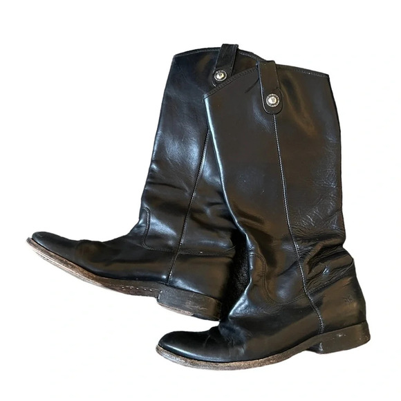Frye Black Melissa Knee High Riding Boots, size 7 - Picture 1 of 11
